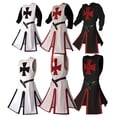 thumbnail image 2 of Túnica de cosplay medieval de talla grande para hombre, sobretodo de caballero templario, cruzado, manga larga, camisetas cortas, disfraz de recreación, 2 of 5