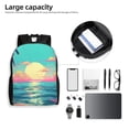thumbnail image 6 of Fuzoiu Retro Palm Beach Sunset Print Laptop Backpack,Work Business Backpacks, Large Capacity Nurse Bag College Bookbag for School, Waterproof Casual Daypack for Travel, 6 of 8