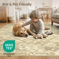 thumbnail image 4 of ODIKA 6'x9' Washable Area Rug Boho Trellis Distressed Scroll Border Motif Honeycomb Vintage Flowing Dynamic for Family Room, Living Mater Bedroom, Non-Slip, Easy Care, 4 of 7
