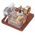 thumbnail image 4 of Modelo De Motor Stirling, Generador De Electricidad, Juguete, Base De Madera, Acero Inoxidable Multiusos Para Niños, Proyectos De Ciencia Para Regalos De Cumpleaños ANGGREK IC3115, 4 of 8