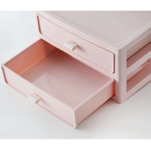 Ruiboury 1/2/3 Wide Application Drawer Storage Organizer For Office Desktop - Safe Exquisite White 2 layers 1 Pc
