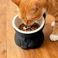 thumbnail image 6 of Yhmxh Ceramic Elevated Cat Bowls, Wide Raised Cat Bowls for Food and Water, Shallow Cat Food Dish Whisker Friendly, Anti Vomit Cat Bowl Microwave and Dishwasher Safe, Great Height for Cat Puppies, 6 of 7