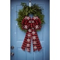 thumbnail image 4 of Large Christmas Bow for Wreath, Red Black Buffalo Plaid Bows for Front Door Wall Fence Decor, Snow Wreath Bow Tree Topper for Winter Party Decoration Supplies, 4 of 14