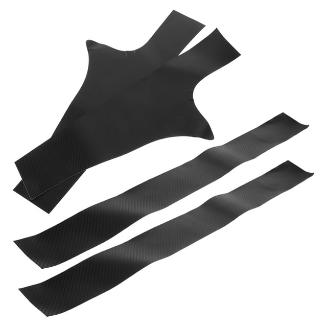 unbranded 4Ud Protector Para Umbral De Puerta De Auto En Cuero Carbono Negro Resistente Y Fácil Instalación