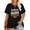 F-Black, variant on Anbech MAMA Plus Size T-Shirts for Women Graphic Leopard Lightning Print Oversize Short Sleeves T-Shirt with Round Neck