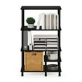 thumbnail image 5 of Furinno Turn-N-Tube 4-Tier Toolless Multipurpose Printer Stand Display Storage Shelf with Wheels, Americano/Black, 5 of 6