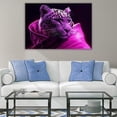 thumbnail image 2 of Mudket Pink Leopard Coffee Canvas Wall Art, Cute Beautiful Animal Print with Cozy Cafe Aesthetic, Waterproof Framed Decor for Bedroom Kitchen, Ready to Hang - 24"L x 16"W, 2 of 8