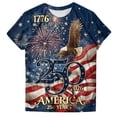 thumbnail image 5 of mgoYE 4th of July Shirt Women 250 Years American Anniversary Shirt American Flag Stars Fireworks Graphic Tee Tops|Dark Blue S, 5 of 7