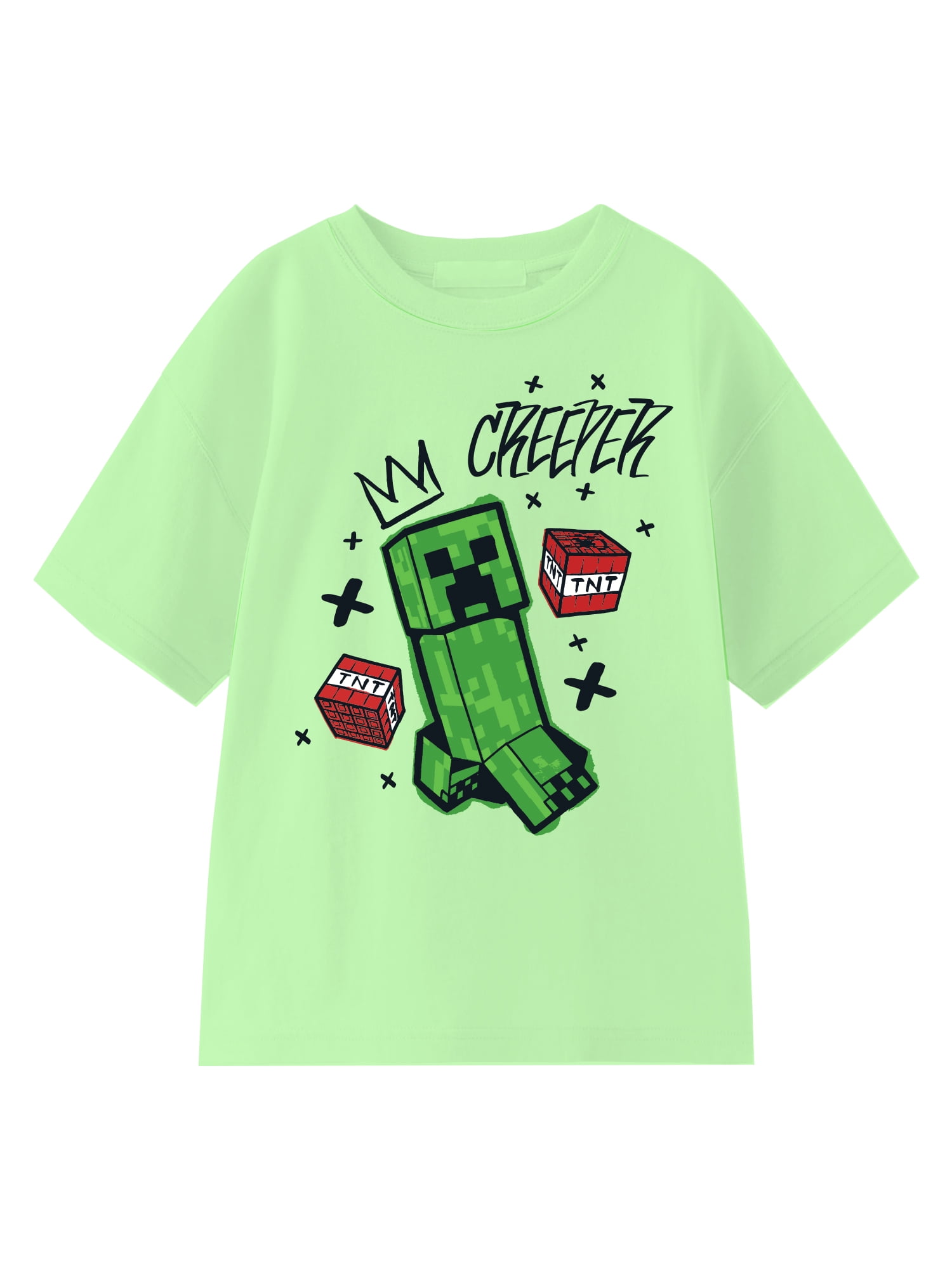 Minecraft, Boys' Elevated Front and Back Graphic T-Shirt, Sizes 4-20