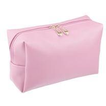 Unique Bargains 1 Pcs Makeup Bag Cosmetic Travel Bag Waterproof PU Leather Case Makeup Bag for Women L Size Pink