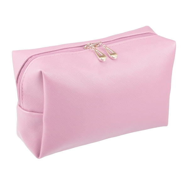 Unique Bargains 1 Pcs Makeup Bag Cosmetic Travel Bag Waterproof PU Leather Case Makeup Bag for Women L Size Pink