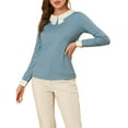 thumbnail image 1 of INSPIRE CHIC Blouse Élégante à Col pour Femme à Manches Longues pour le Travail au Bureau m Bleu, 1 of 7