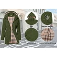 thumbnail image 4 of Rosvigor Women Hooded Raincoats Hiking Windbreaker Jackets Women Waterproof lined Long Coats Fall Winter Trench Coats, 4 of 6