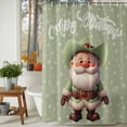 thumbnail image 3 of Shower Curtain 72"W x 78"L Merry Christmas Cowboy Santa Claus Snowflake Sage Green Fabric Shower Curtains Set with Hooks Water Repellent Bathroom Curtains Machine Washable Bathroom Accessories, 3 of 9