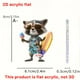 thumbnail image 3 of Colgante acrílico de mapache de verano de 8 cm | Llavero de vacaciones en la playa impreso en 2D, accesorio para colgar en el coche, mochila o mochila., 3 of 5