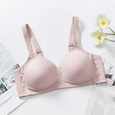 Up to 60% off Wireless Bra  Women s Large Size Thin Comfortable Breathable Push-up Adjustable Bra(Pink 40)