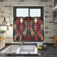 thumbnail image 4 of Yayeee Kitchen Curtains Tier Pair Light Filtering 27"x24" Rod Pocket Short Cafe Window Panel, Dark Tartan Pattern, 4 of 7