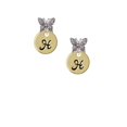 thumbnail image 2 of Delight Jewelry Goldtone Large Disc Letter - H - 3/4'' Silvertone Antiqued Butterfly Post Earrings, 2 of 4
