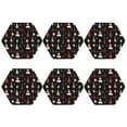 thumbnail image 2 of Disketp Christmas Tree and Gold Socks Funny Coasters,6 Pcs Leather Coasters with Holder, Perfect Housewarming Hostess Gifts,Protect Furniture from Water Marks Scratch and Damage,Hexagon, 2 of 7