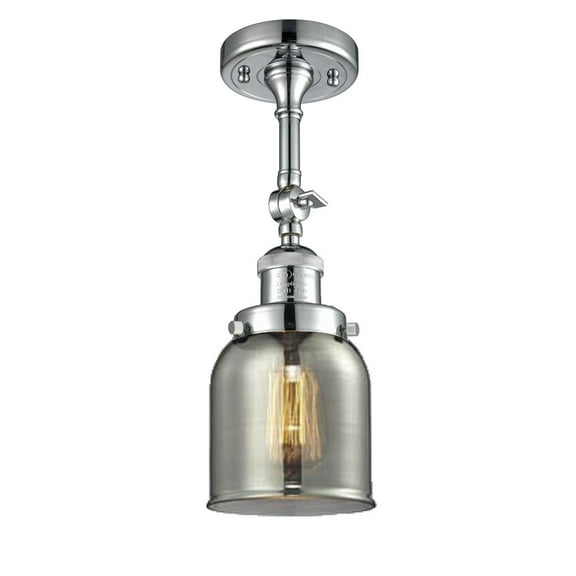 1-LT LED Small Bell 5" Semi-Flush Mount - Polished Chrome - 201F-PC-G53-LED
