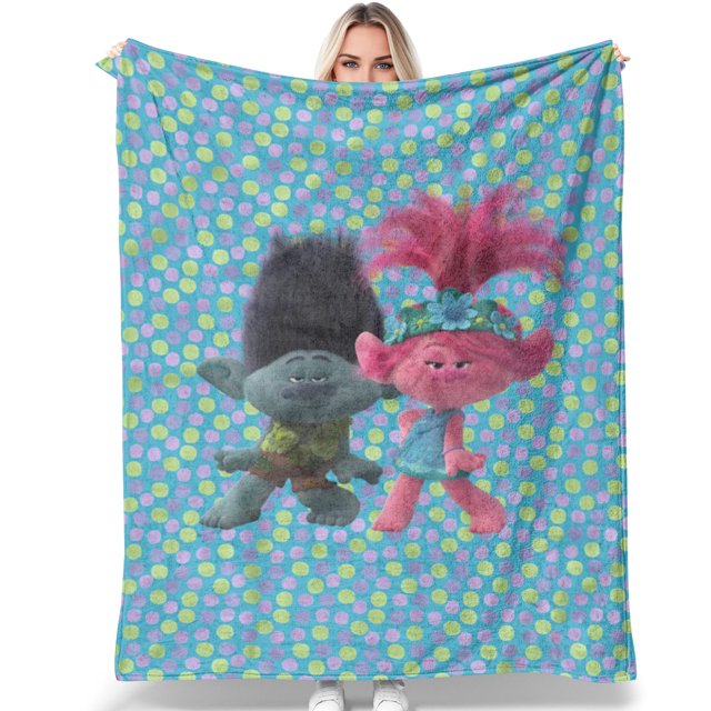Bonita manta de Trolls de dibujos animados para Halloween, Navidad, ligera, para mujeres, hombres, suave y acogedora, para sofá, sala de estar, cama, para niños, niñas y niños, para todas las