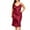 Red, variant on Women's Sexy Plus Size Ladies Nightdress Spaghetti Strap Satin Long Lingerie Dress Suspender Comfy Slip Chemise Nightgown Sleepwear
