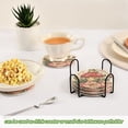 thumbnail image 6 of Haosy Set of 6 Drink Woven Coaster with Holder Heat Resistant Non-Slip Bar Coasters 4 Inches Mushroom Frog Flower, 6 of 7