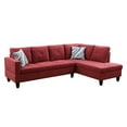 thumbnail image 4 of Hommoo Flannelette Living Room Furniture Sets, 4-Seat L-Shape Sectional Couch Sofa, Red(No Ottoman), 4 of 10