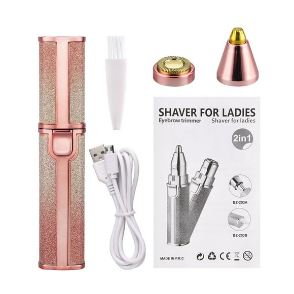 CkeyiN 2-in-1 Lipstick Style Electric Eyebrow Trimmer, Rechargeable Epilator for Multiple Body Parts, Dazzling Colors
