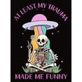thumbnail image 2 of Women's Humorous Skeleton & Rainbow Graphic Tee - Casual Round Neck Short Sleeve, Comfortable Polyester Blend Summer Top, Machine Washable, 2 of 6