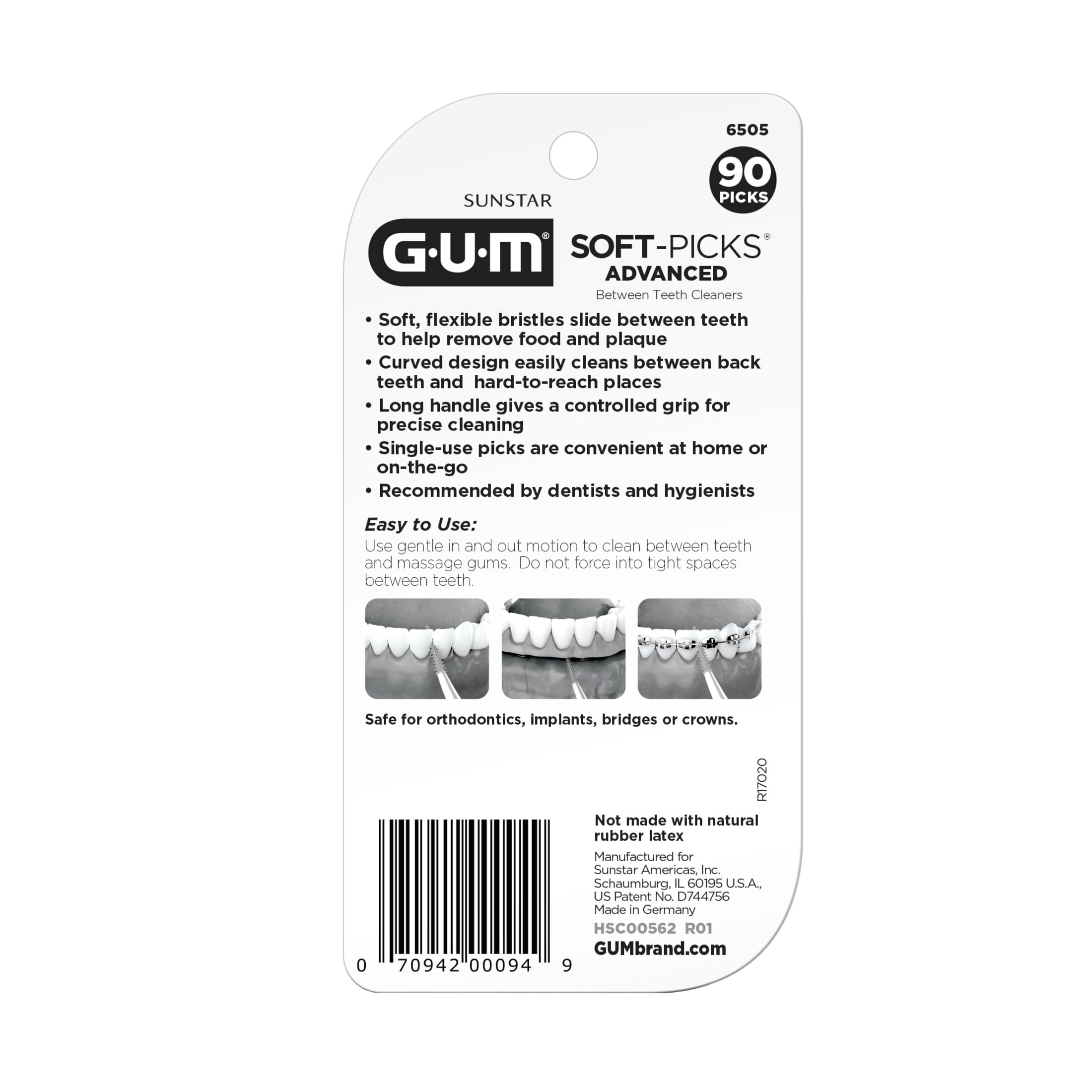 GUM Soft-Picks Advanced, Dentist Recommended Dental Picks, 90 Count (Pack of 3) 270 Total