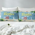thumbnail image 3 of Erosebridal Swimming Pool Duvet Cover King, Summer Sport Bedding Sets King Size, Flip Flop Slippers Life Buoy Home Decorative, Reversible 3-Piece (No Comforter), 3 of 7