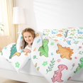 thumbnail image 4 of Homewish Cartoon Dino 7-Piece Twin Bedding,Cute Floral Bedding Comforter Set,White,Colorful Stars Reversible, 4 of 8