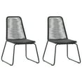 thumbnail image 2 of vidaXL 3 Piece Garden Dining Set PVC Rattan Black and Brown, 2 of 4