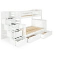 thumbnail image 3 of Bedz King Stairway Bunk Beds Twin over Full with 4 Drawers in the Steps and 2 Under Bed Drawers, White, 3 of 9