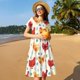 thumbnail image 4 of Disketp Flower Chicken para Vestido de Manga Corta para Mujeres, Vestidos de Verano para Mujeres, Casual y Holgado para la Playa, 4 of 6