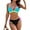 Blue and Black, variant on Women's Bikini Set Two Piece Swimsuit Triangle Top String Mid Rise Bottom Cheeky Bathing Suit