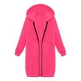 thumbnail image 6 of Mohiass Women's Zip Up Hoodies Oversized Fleece Long Tunic Sweatshirts Casual Fall Jacket Coat with Pocket Hot Pink XL, 6 of 6