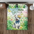 thumbnail image 4 of Scottish Terrier Hello Spring Time Flower Floral Nature Quilt Bedding Set Scottie Dog Lover Gifts 1 Blanket Bed Cover 2 Pillowcases - 02031, 4 of 5