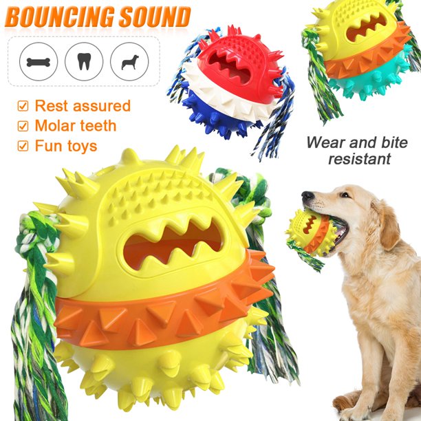 LNKOO Dog Squeaky Toys, Toughest Natural RubberDog Chew Toys for