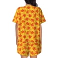 thumbnail image 3 of Lsque fall retro maple leaf Women's Short-Sleeved Pajama Set - 2 Piece Soft and Lightweight Sleepwear Set-Large, 3 of 9
