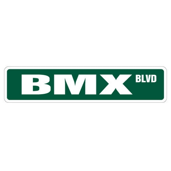 BMX Street Sign bike frame bars race signs | Indoor/Outdoor |  36" Wide