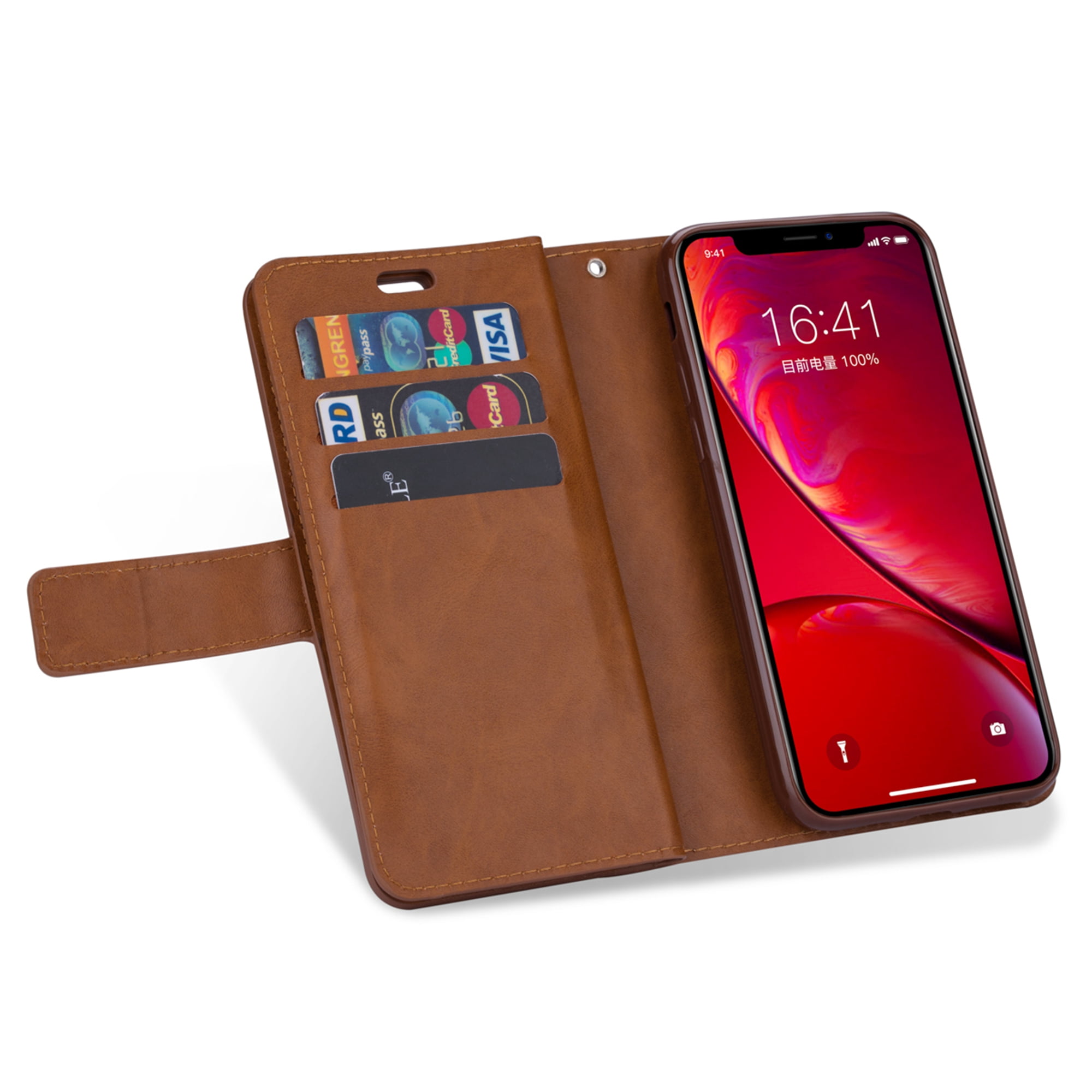 iPhone 11 Pro Max 6.5 inch Wallet Case, Dteck 9 Card Slots Premium Leather  Zipper Purse case Flip Kickstand Folio Magnetic with Wrist Strap Credit  Cash Cover For Apple iPhone 11 Pro