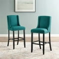 thumbnail image 2 of Hawthorne Collections 30.5" Fabric Upholstered Bar Stool in Teal (Set of 2), 2 of 7