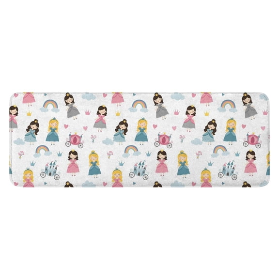 Princess Carriage Castle Pattern Kitchen Rug Mat,Kitchen Runner Rugs Non Skid Washable,Decorative Kitchen Floor Mats for Kitchen,Sink,Laundry,17"x47.2"