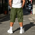 thumbnail image 4 of YSUEJPF Mens Long Shorts Ripstop Wrinkle Resistant‌ Baggy Cargo Capri Pants Twill Stretchy Outdoor Capris with Multi Pockets, 4 of 7