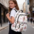 thumbnail image 4 of HUIACONG Pink Cowgirl Horse Bow School Backpack for Boys Girls Ages 6-18 Water Resistant Multi Pocket Padded Adjustable Straps Large Capacity Bookbag for Elementary Middle High School Daily Use, 4 of 7