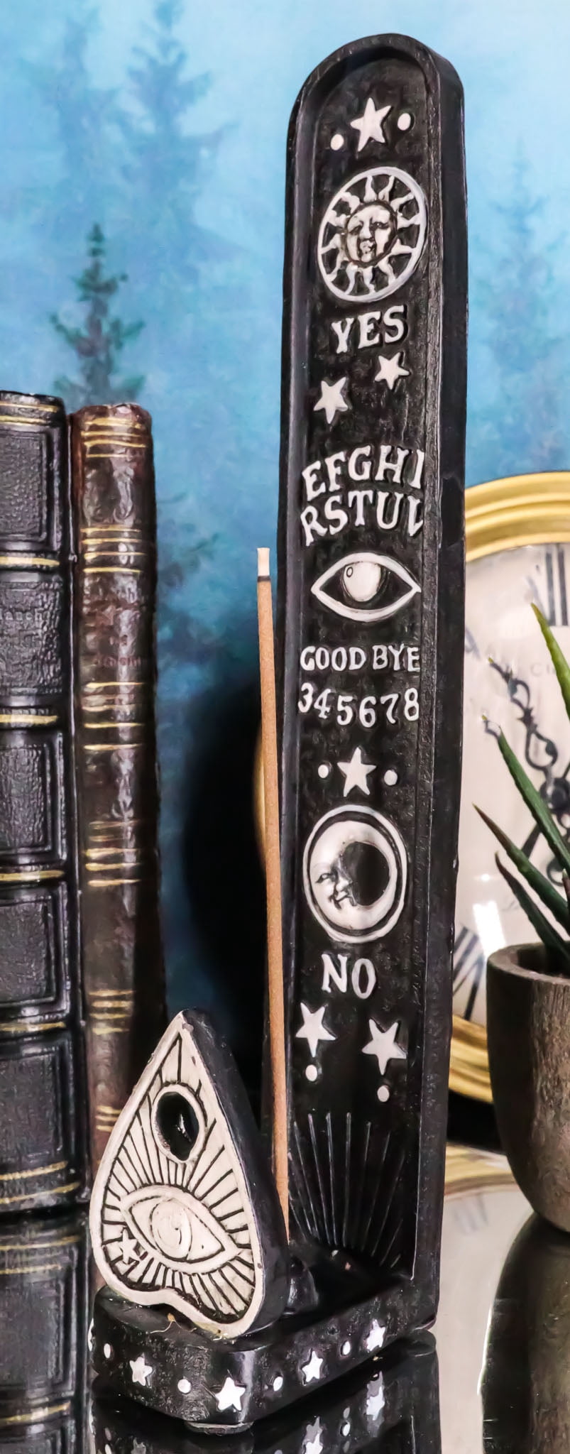 Ouija Spirit Trance Board With Evil Eye Planchette Tower Incense Stick Holder