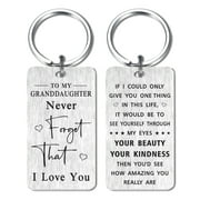 Yobent Granddaughter Gifts for Christmas Birthday Valentines, Granddaughter Keychain Made of Stainless Steel