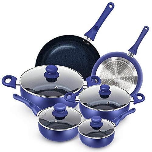 blue induction pan set